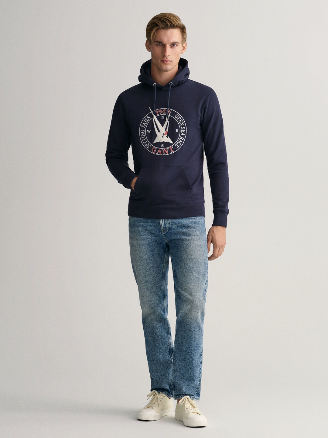 Gant Men Printed Cotton Hooded Sweatshirt