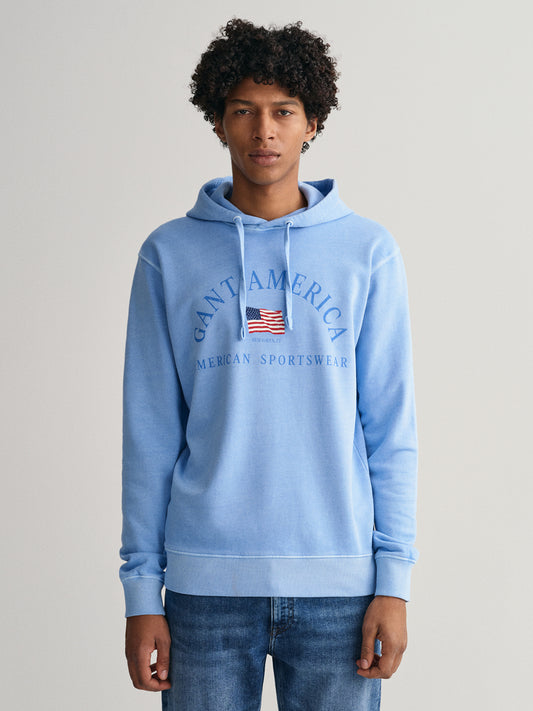 Gant Men Printed Cotton Hooded Sweatshirt