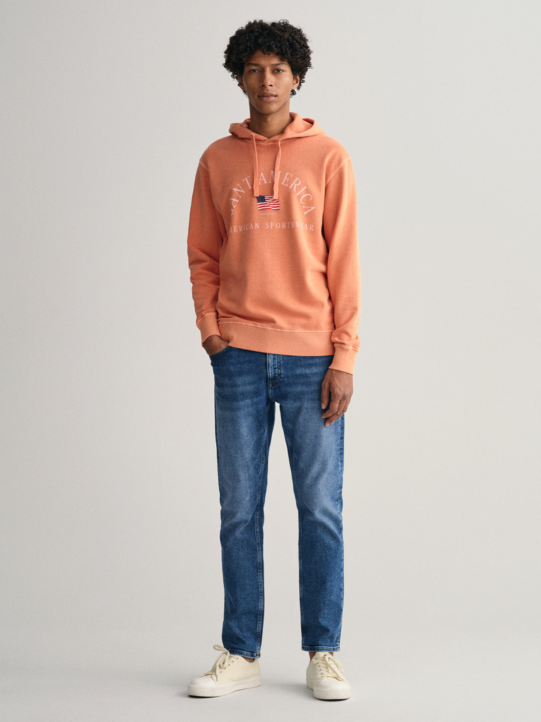 Gant Men Printed CottonHooded Sweatshirt