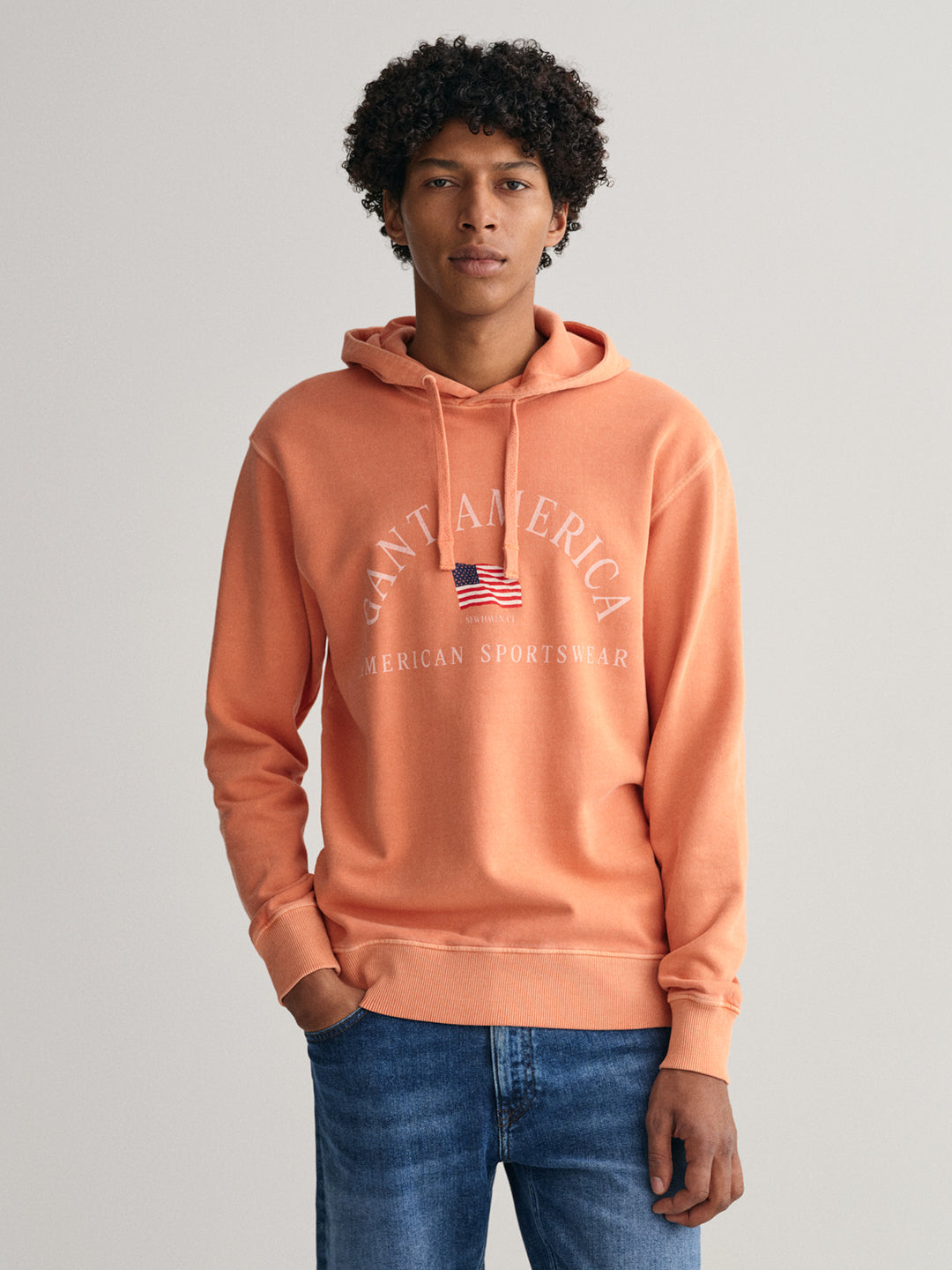 Gant Men Printed CottonHooded Sweatshirt