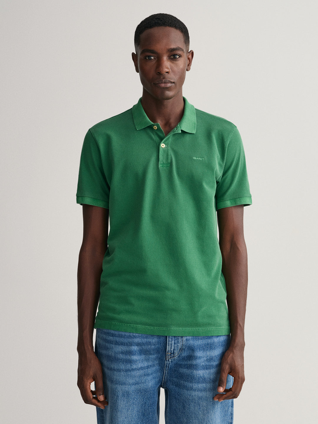 Gant Green Sunfaded Rugger Regular Fit Pique Polo T-Shirt