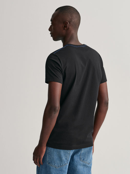 Gant Black Contrast Logo Regular Fit T-Shirt