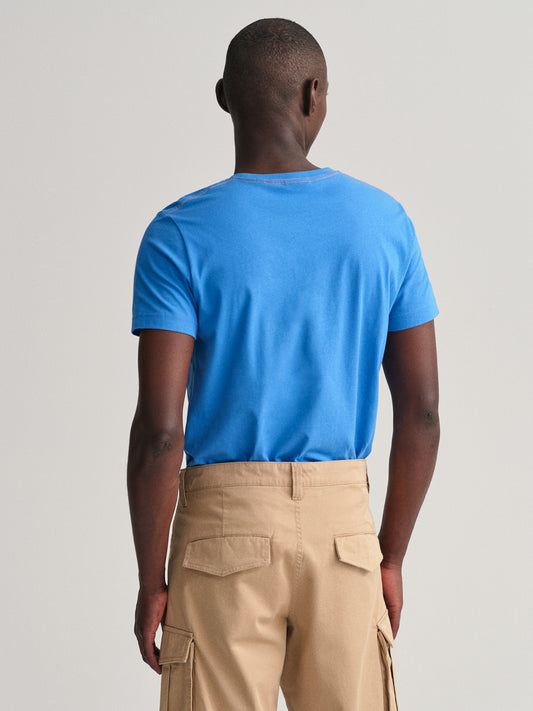 Gant Blue Contrast Logo Regular Fit T-Shirt