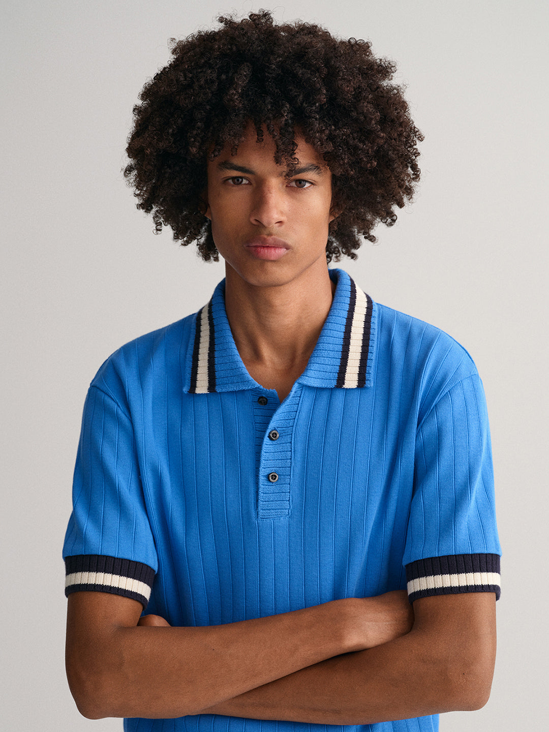 Gant Blue Dropped Needle Comfort Fit Pique Polo T-Shirt