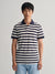 Gant Blue Striped Regular Fit Pique Polo T-Shirt