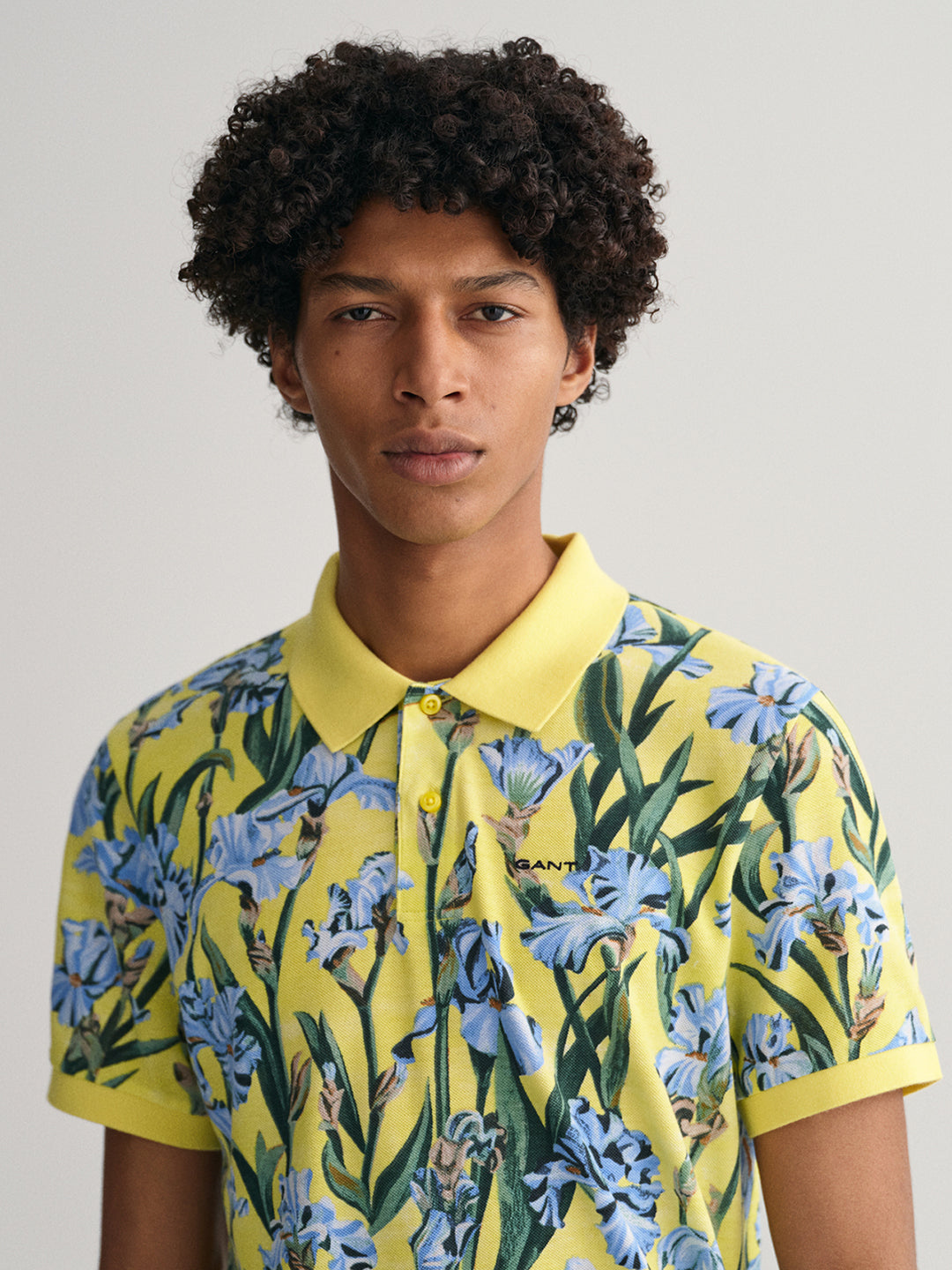 Gant Multi Iris Floral Print Regular Fit Pique Polo T-Shirt