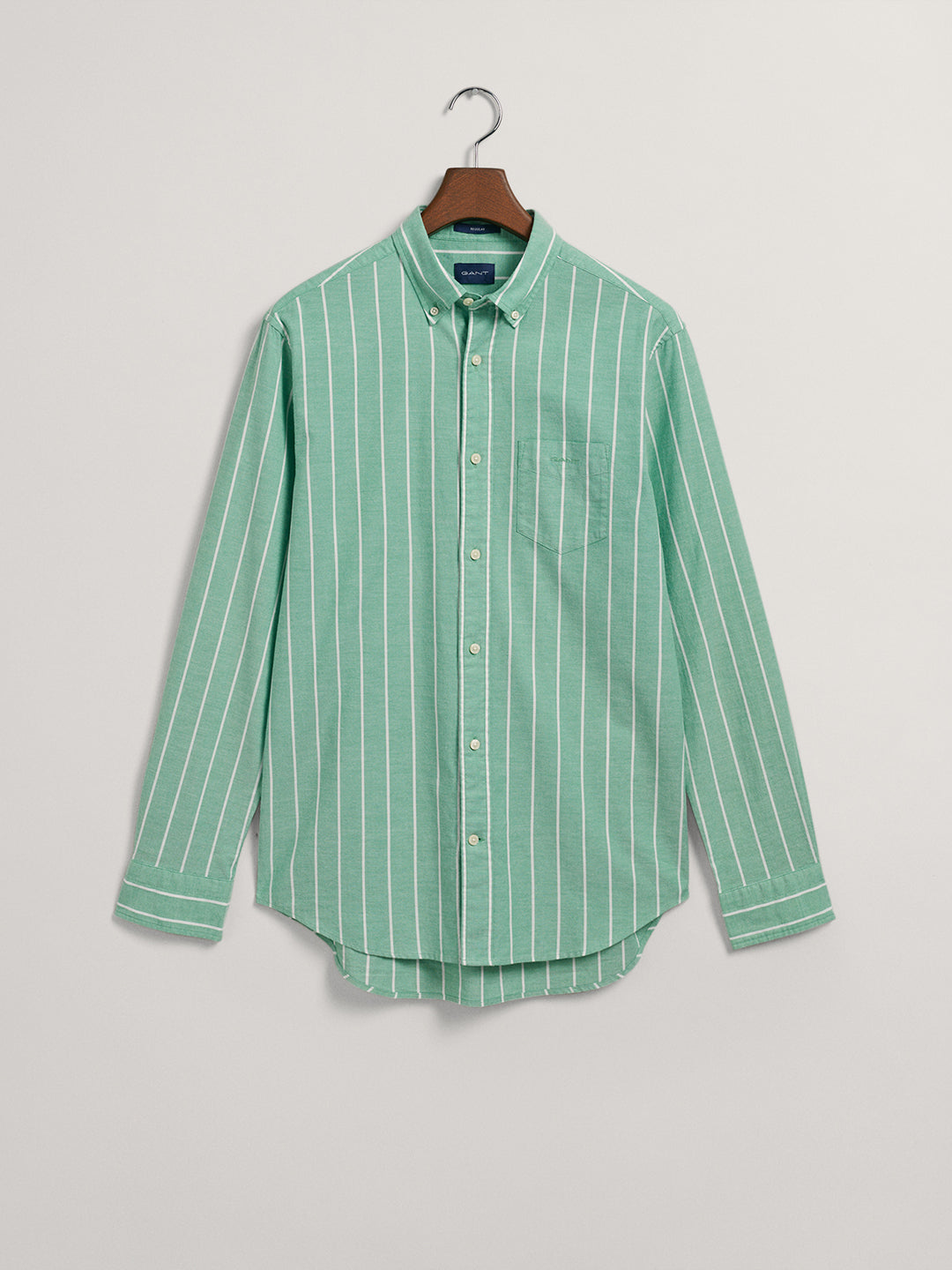 Gant Green Oxford Striped Regular Fit Shirt