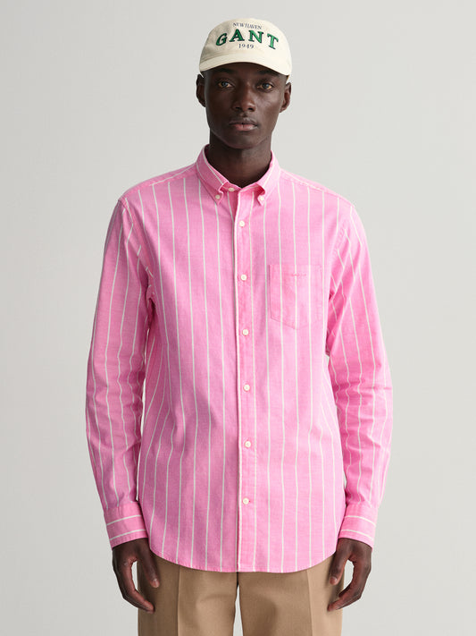 Gant Pink Oxford Striped Regular Fit Shirt