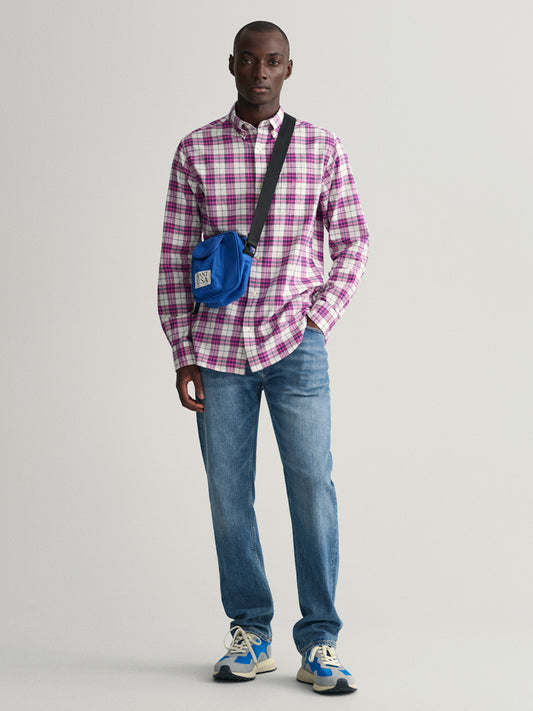 Gant Pink Oxford Checked Regular Fit Shirt