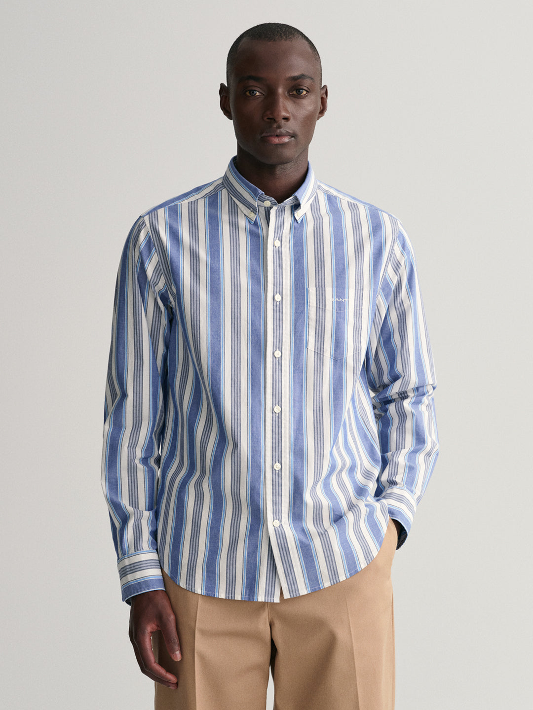 Gant Blue Untucked Striped Regular Fit Shirt