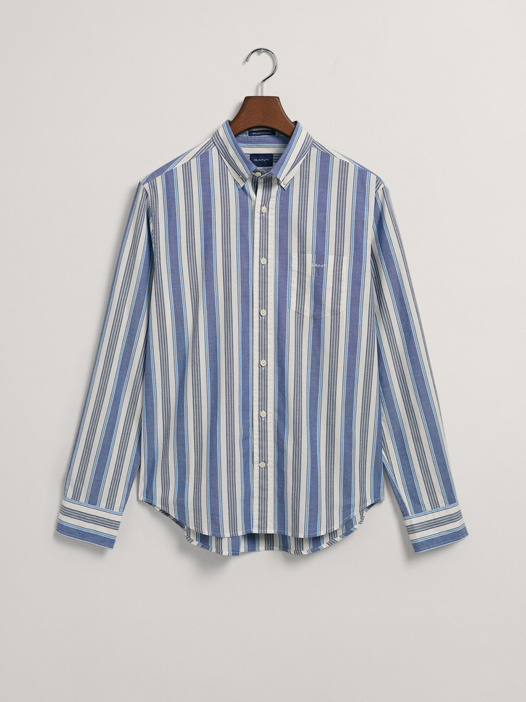 Gant Blue Untucked Striped Regular Fit Shirt