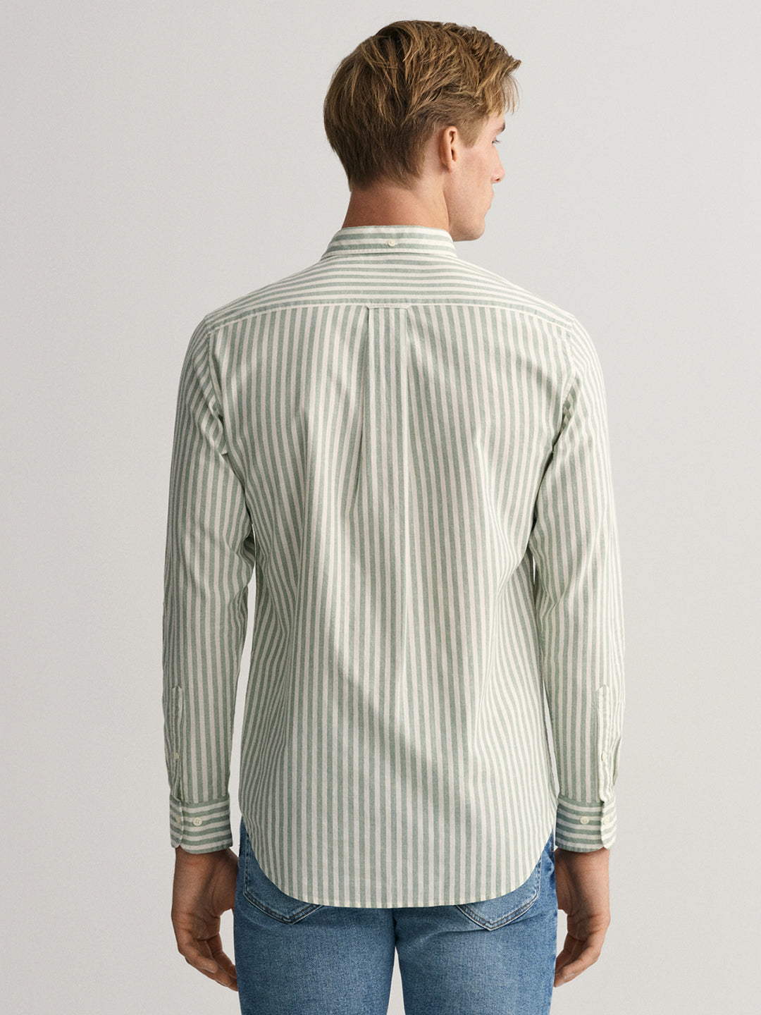 Gant Green Striped Regular Fit Shirt