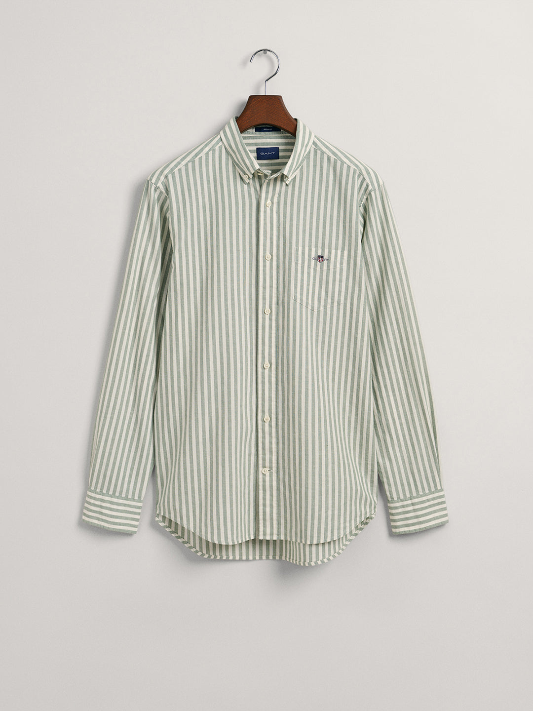 Gant Green Striped Regular Fit Shirt