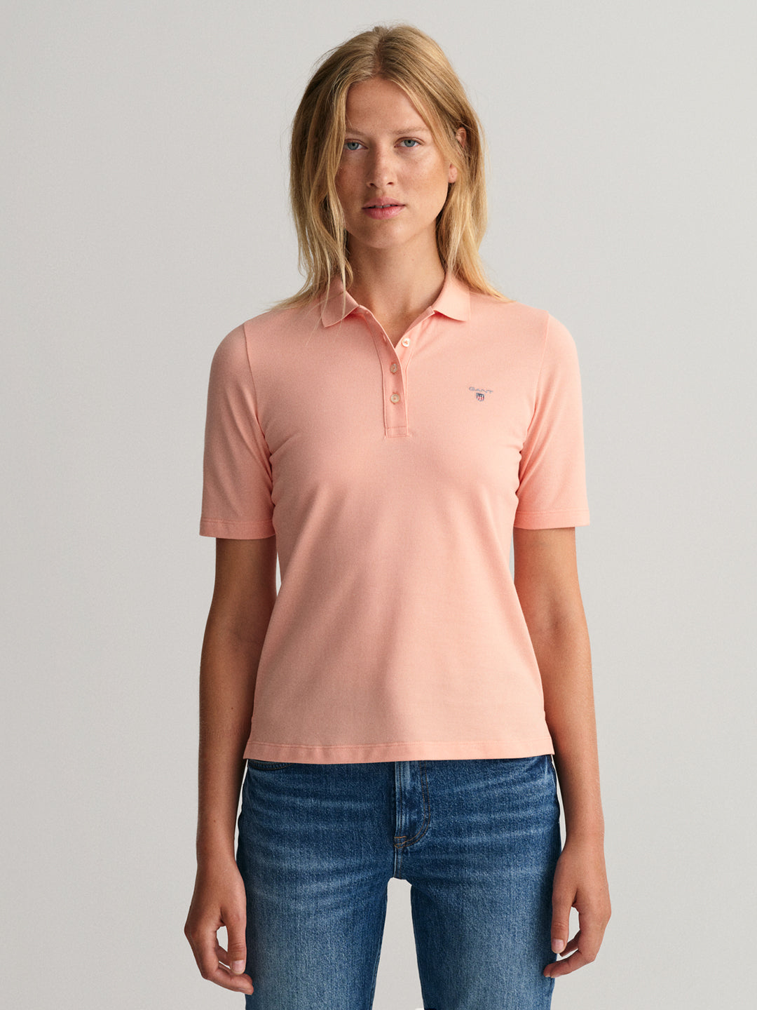 Gant Peach Preppy Regular Fit Polo T-Shirt