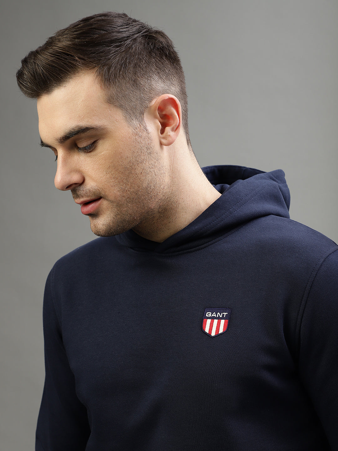 Gant Men Solid Hooded Full Sleeves Sweatshirt