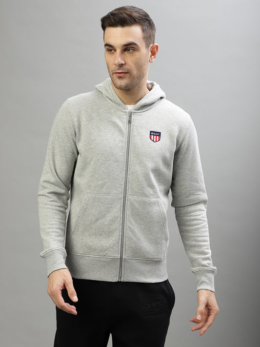 Gant Men Solid Hooded Full Sleeves Sweatshirt