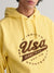 Gant Men Yellow Printed Hooded Sweatshirt