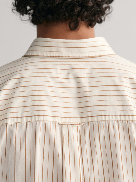 Gant Cream Fashion Striped Oversized Shirt