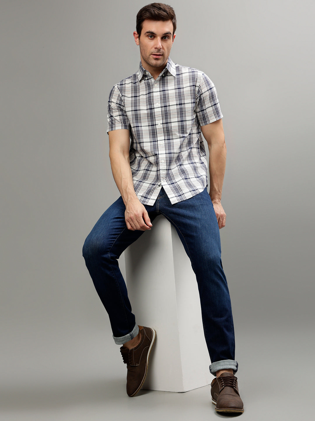 Gant White Fashion Checked Regular Fit Shirt