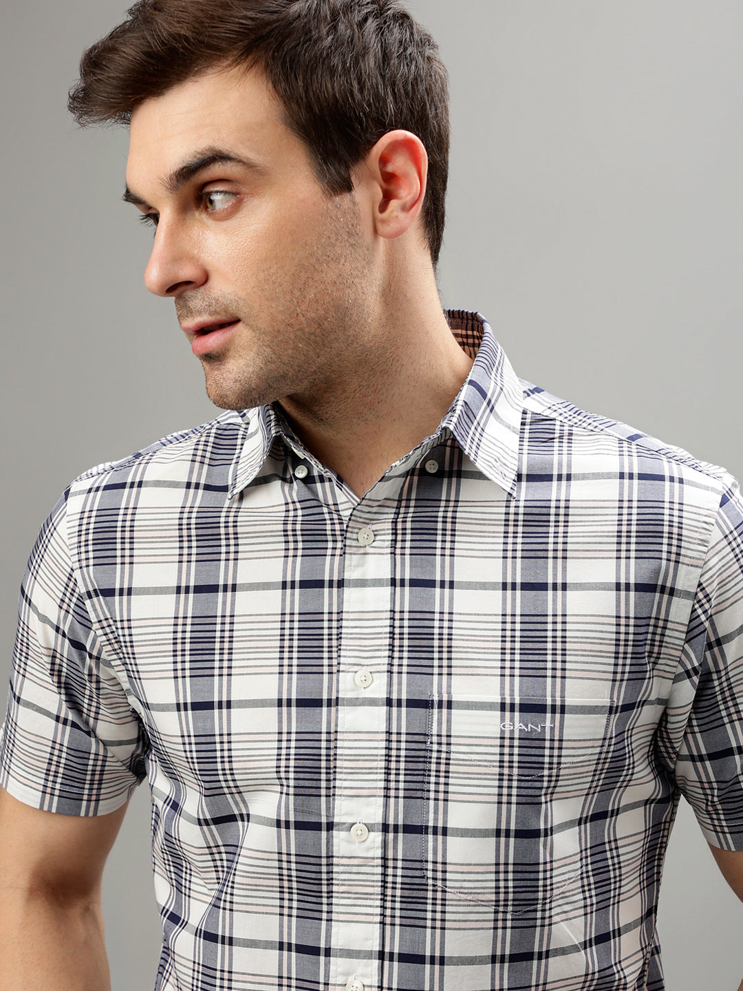 Gant White Fashion Checked Regular Fit Shirt