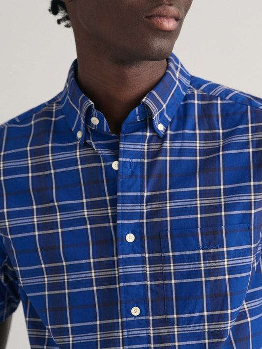 Gant Blue Fashion Checked Regular Fit Shirt