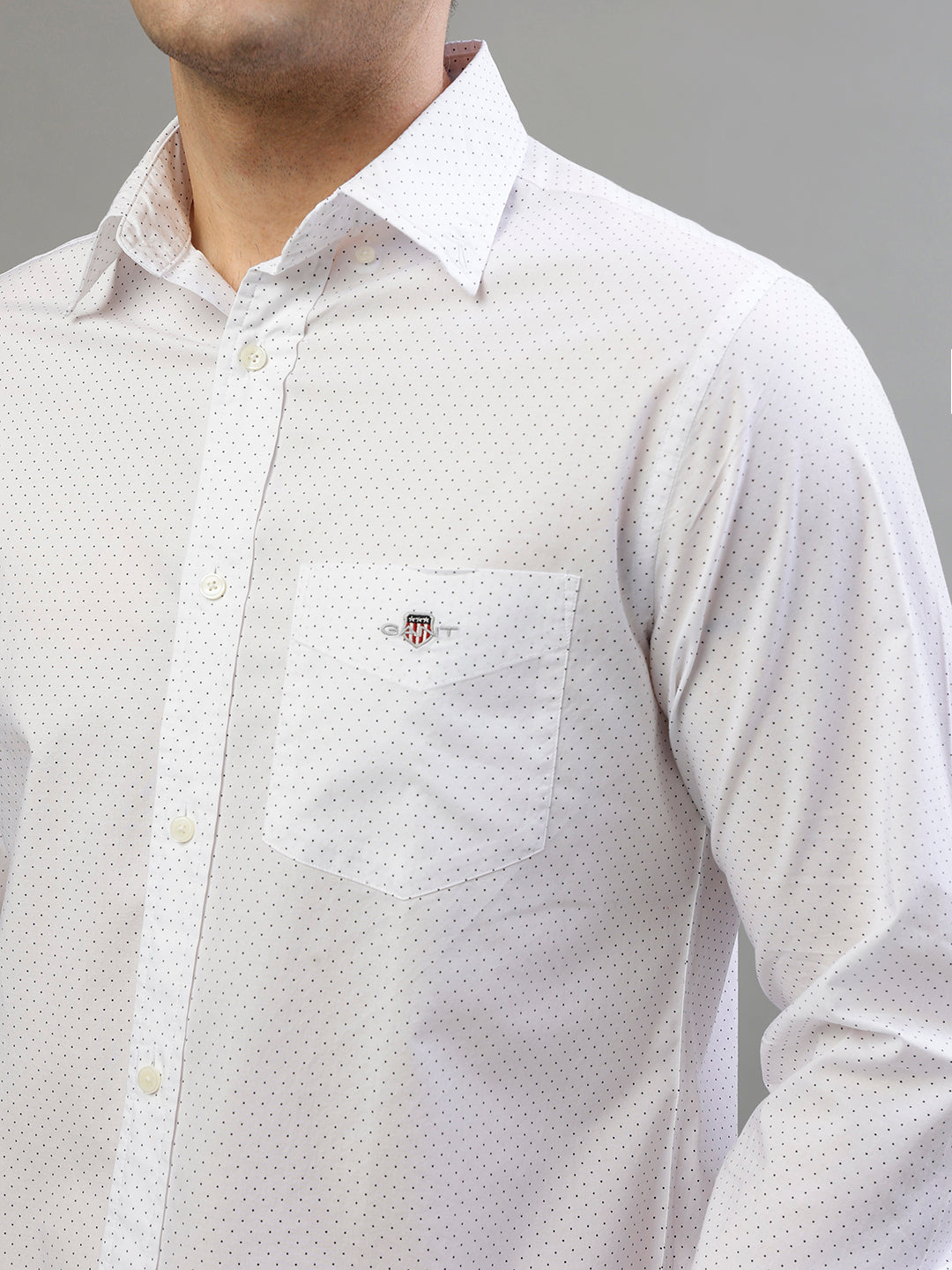 Gant White Fashion Printed Regular Fit Shirt