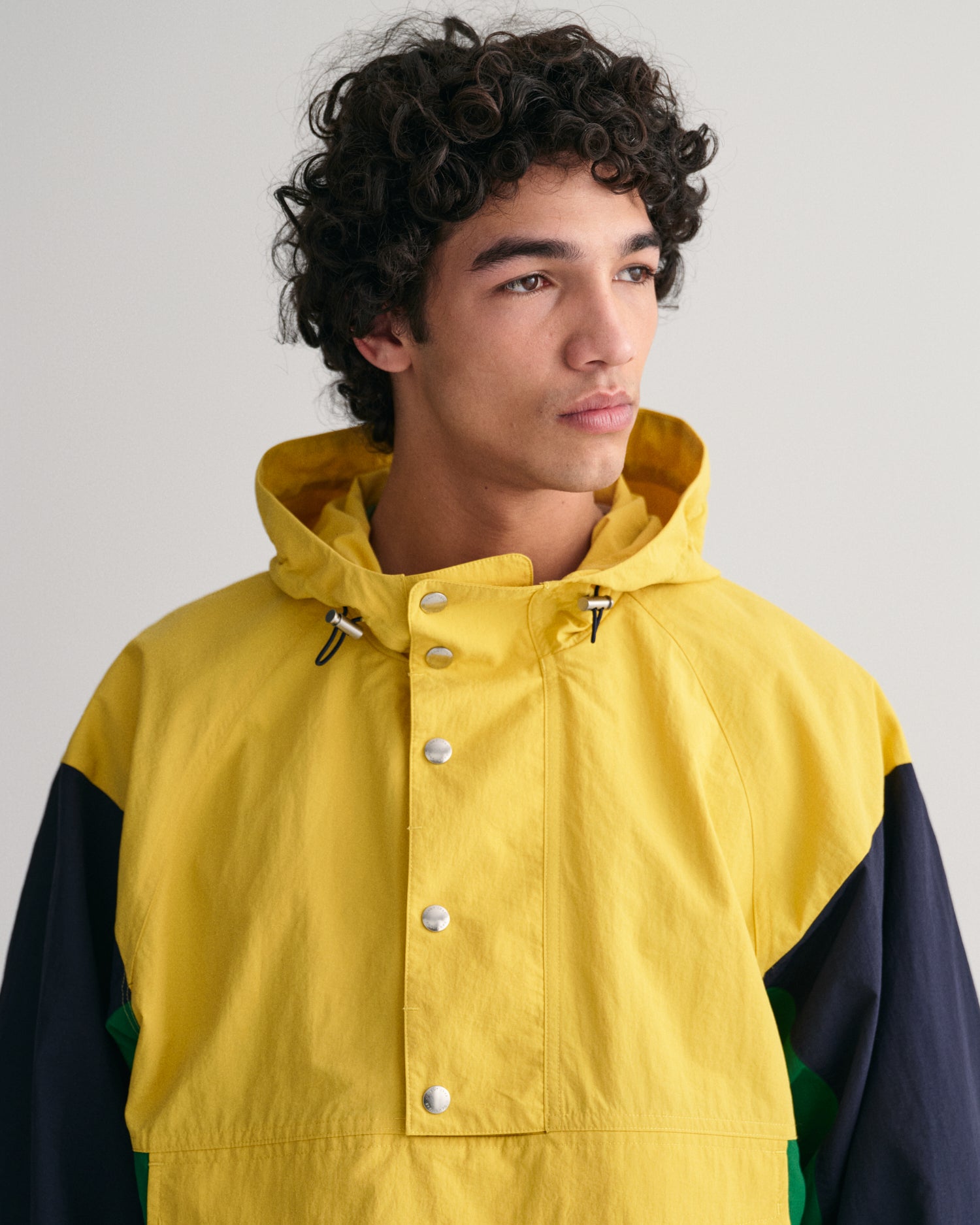 Gant Men Yellow Colour blocked Full Sleeves Hooded Jacket