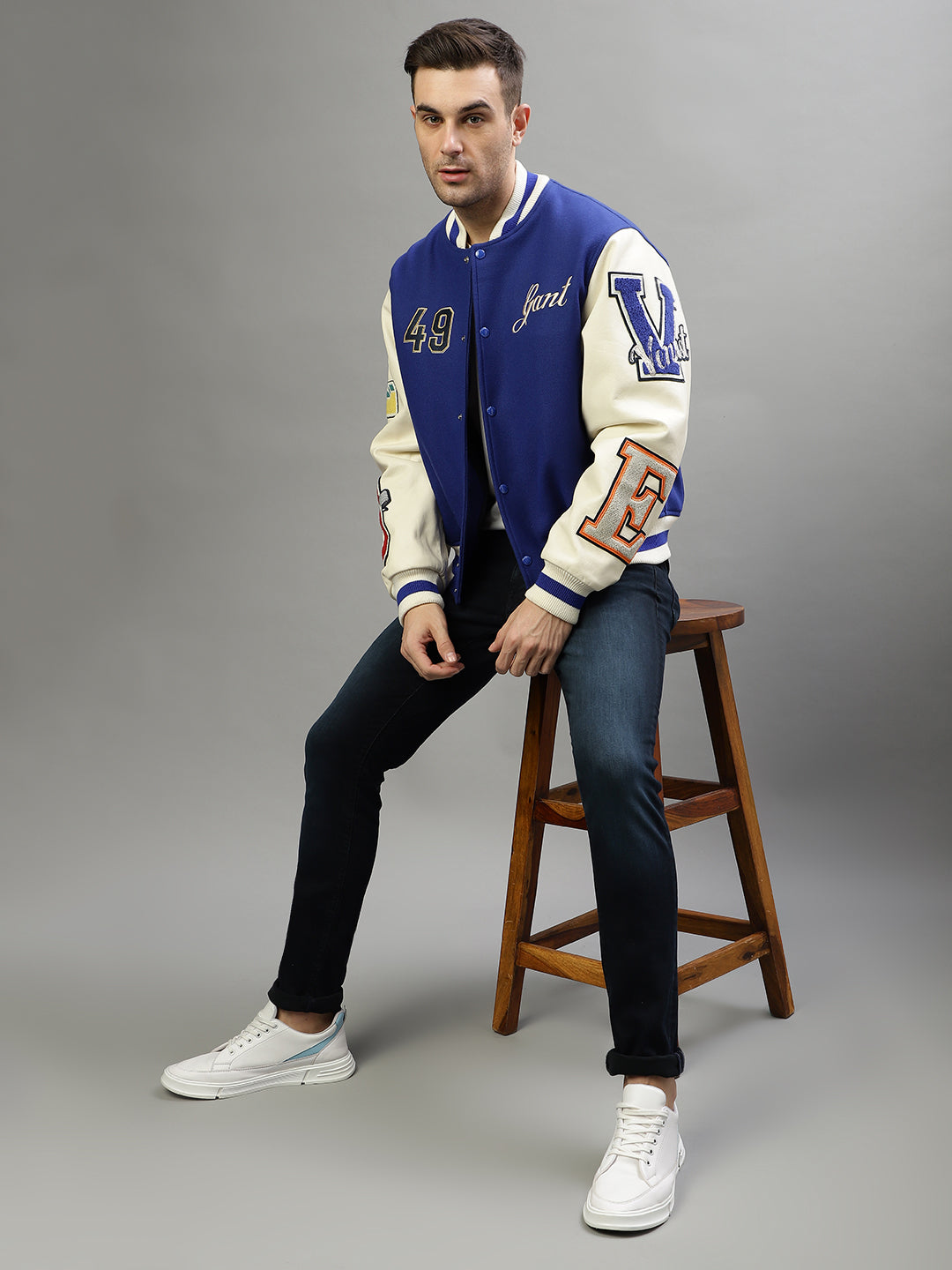 Gant Men Embroidered High Neck Full Sleeves Jacket