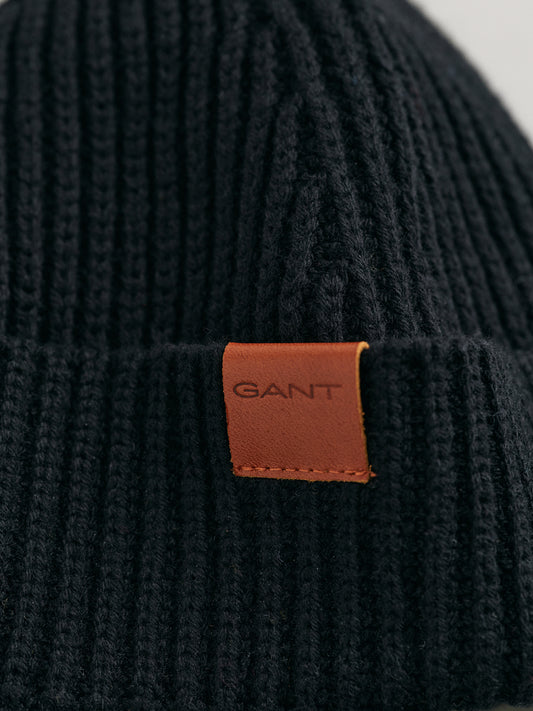 Gant Men Black Solid Beanie