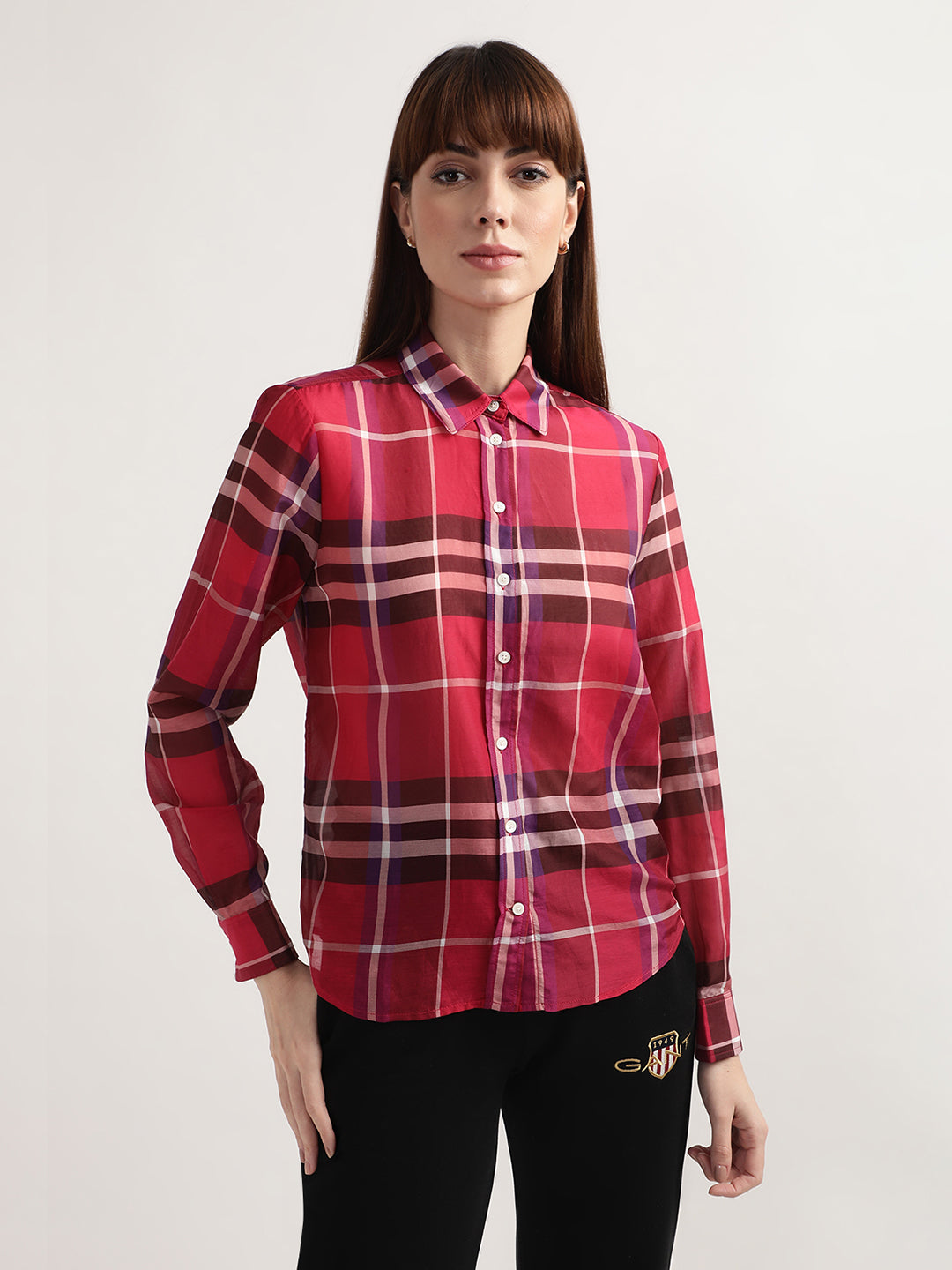 Gant Red Checked Relaxed Fit Shirt