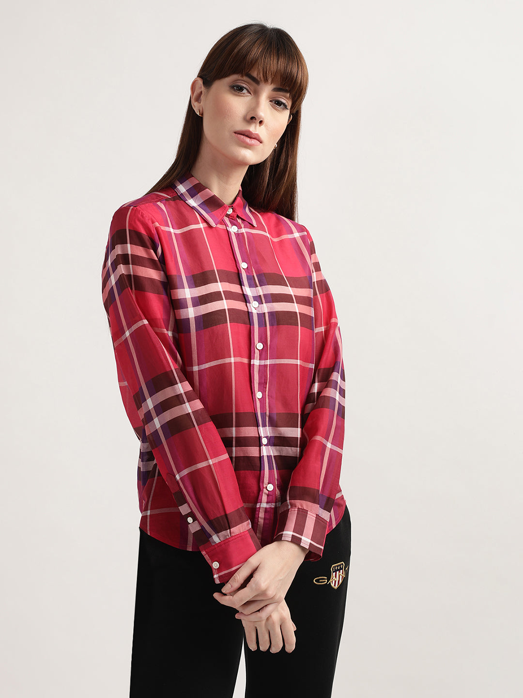 Gant Red Checked Relaxed Fit Shirt