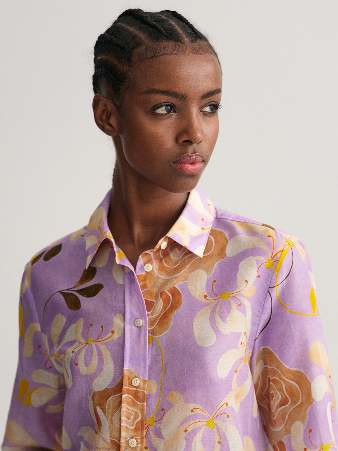 Gant Lilac Preppy Floral Print Regular Fit Shirt