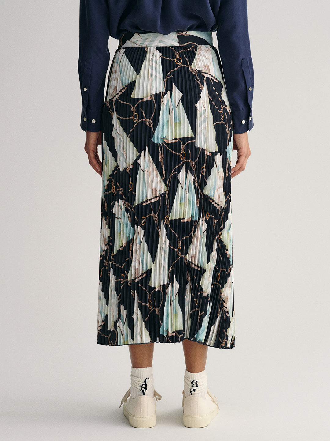 Gant Sailing Printed Accordion Pleated Skirt