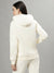 Gant Women Cream Solid Hooded Long Sleeves Sweatshirts