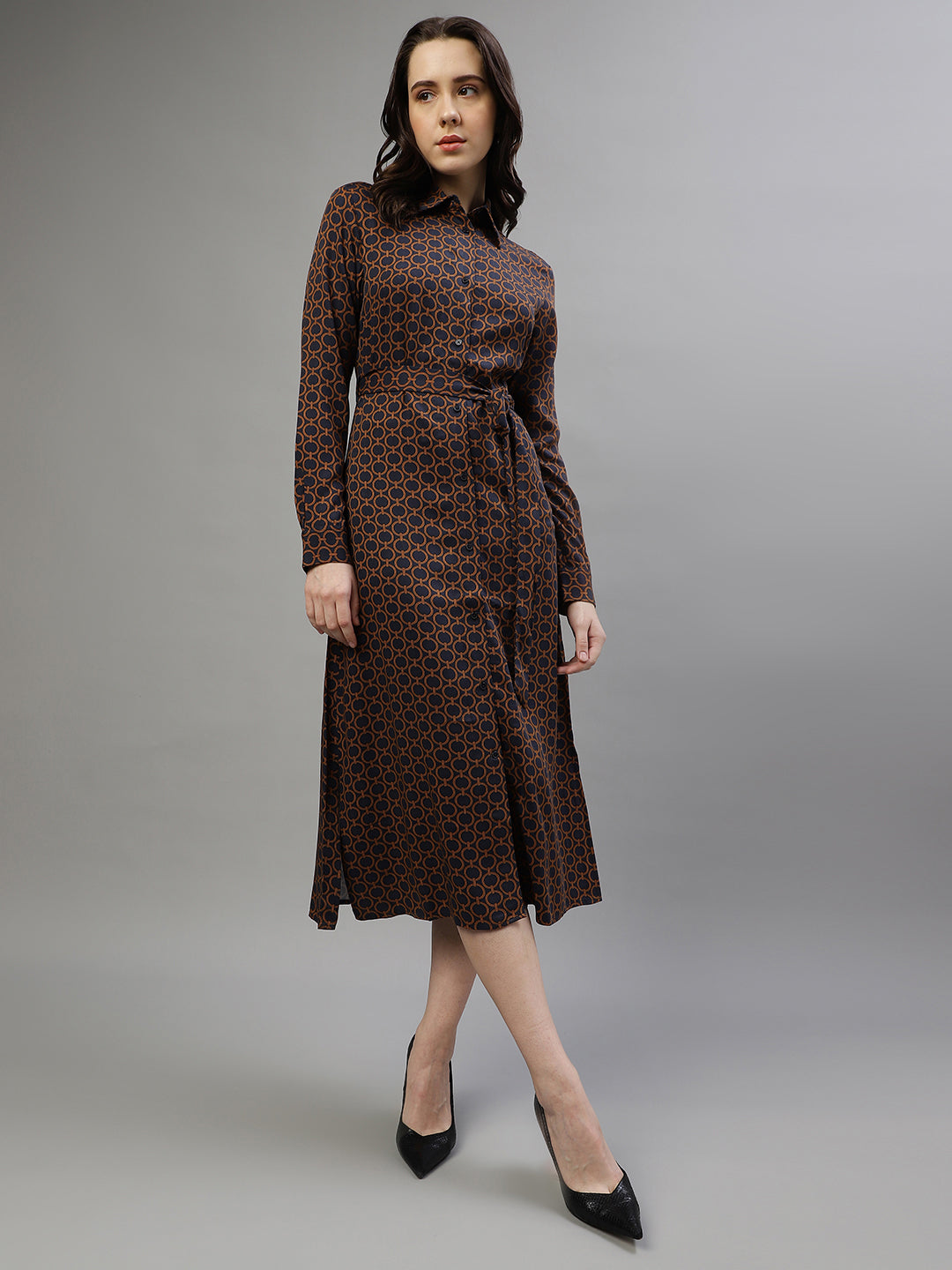 Gant Women Printed Collar Neck Full Sleeves Dress