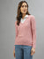 Gant Women Solid V-Neck Full Sleeves Sweater