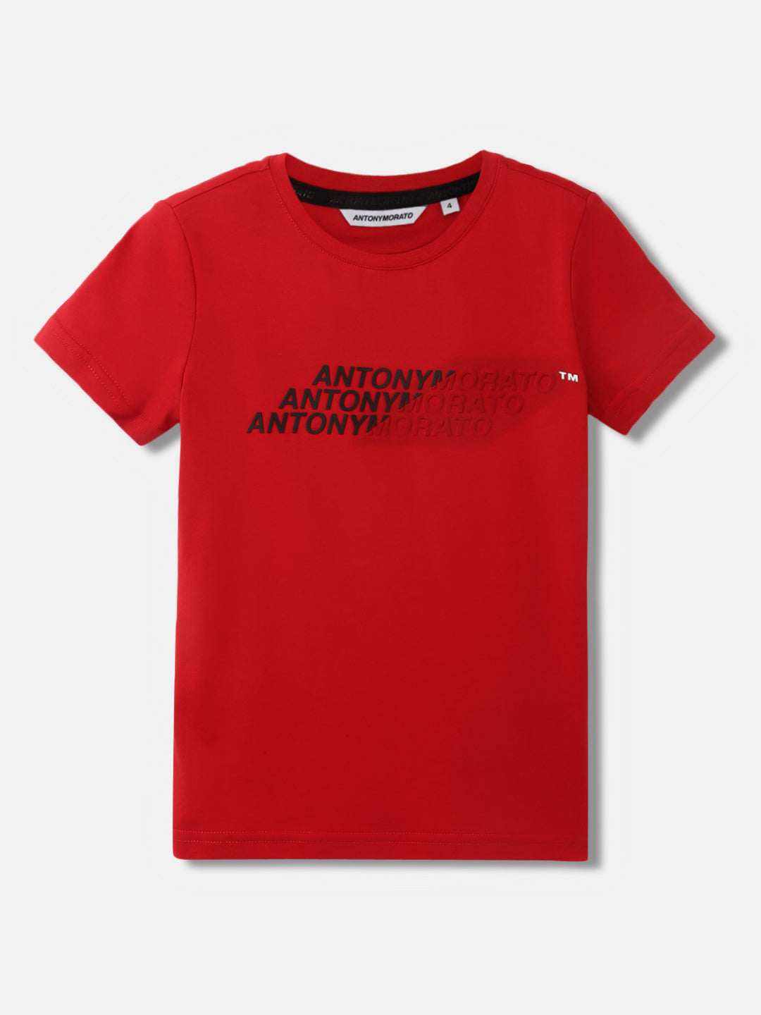 Antony Morato Kids Red Fashion Printed Regular Fit T-Shirt