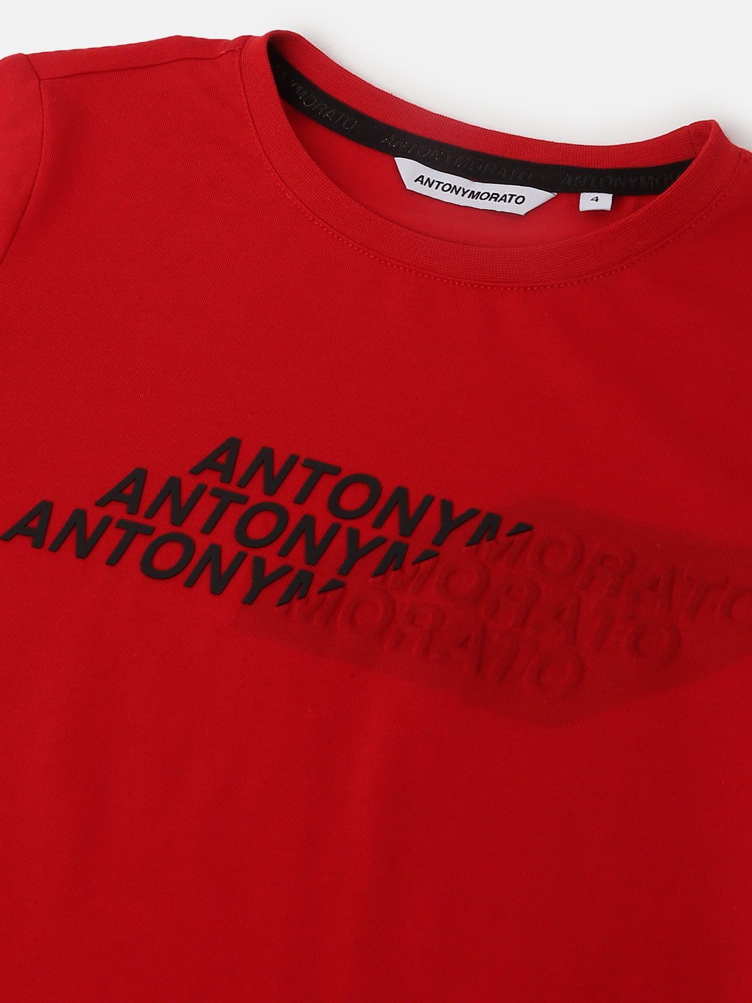 Antony Morato Kids Red Fashion Printed Regular Fit T-Shirt