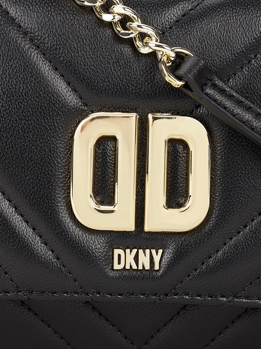 Dkny Women Black Solid Quilted Sling Bag