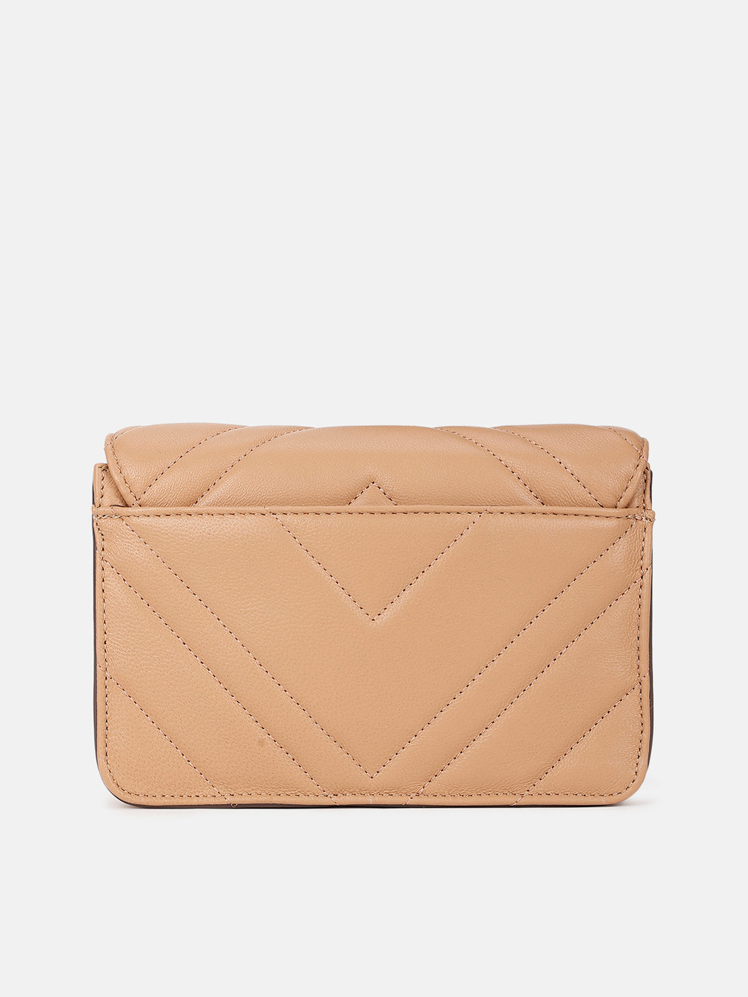 Dkny Women Beige Solid Quilted Sling Bag