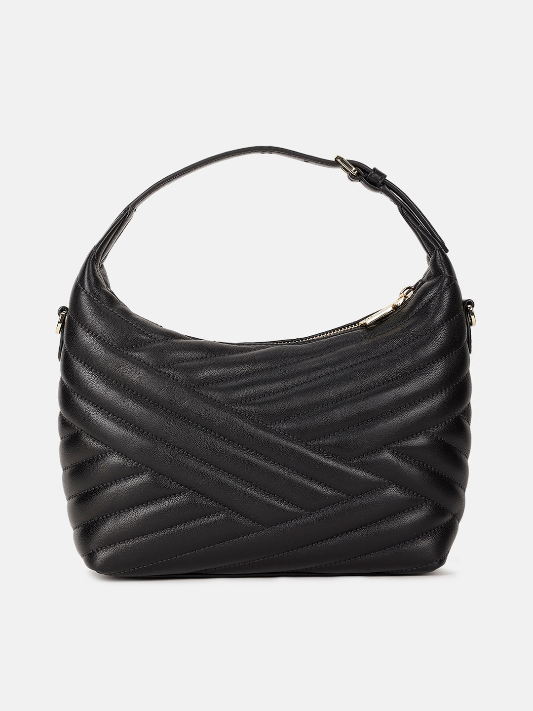 Dkny Women Black Solid Quilted Hobo Bag