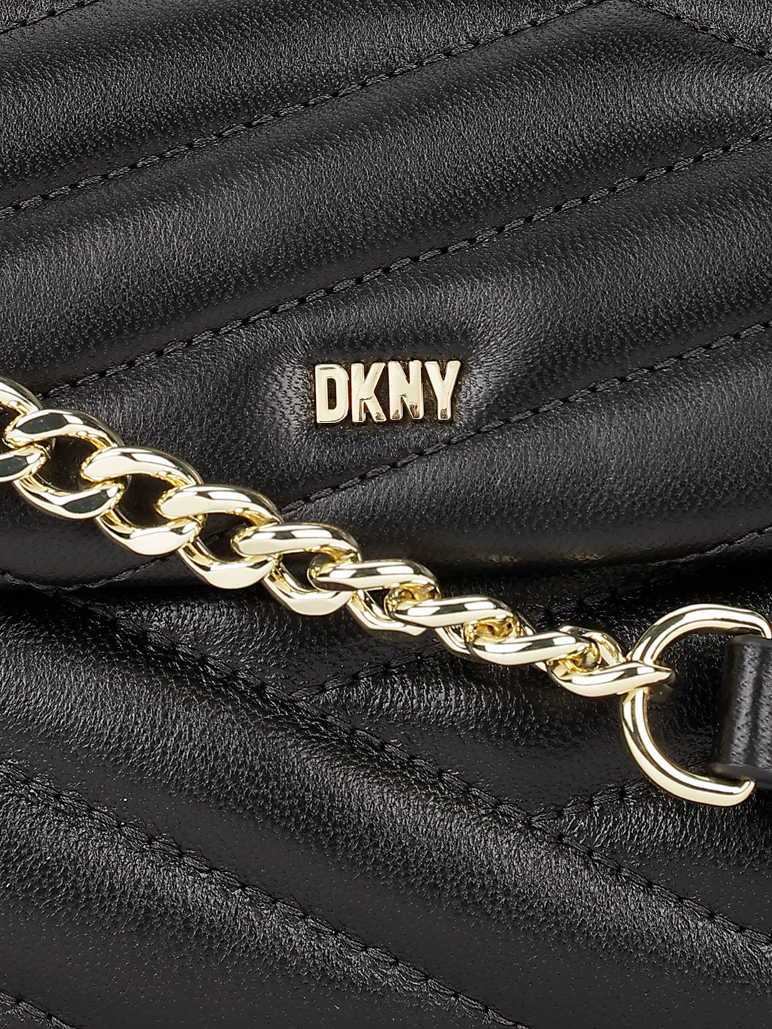 Dkny Women Black Solid Quilted Sling Bag